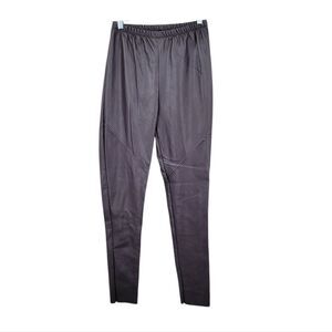 Planet By Lauren G Faux Vegan Leather Pants Deep Purple